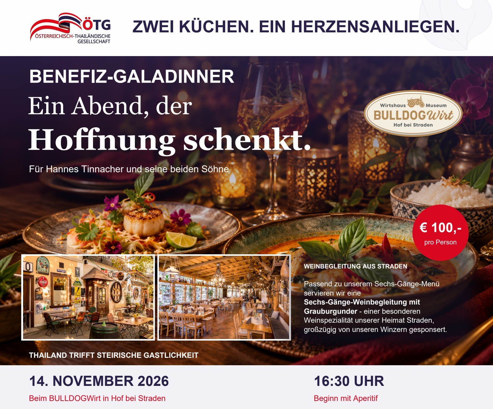Ein Abend, der mehr bewegt als Genuss. Ein Abend, der Hoffnung schenkt.